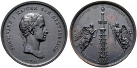  HISTORISCHE MEDAILLEN   ÖSTERREICH   HABSBURG   Ferdinand I. 1835-1848   (D) AE-Medaille 1843, von J.Roth. Auf die Vollendung des Neuausbaues der Tur...