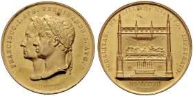  HISTORISCHE MEDAILLEN   ÖSTERREICH   HABSBURG   Ferdinand I. 1835-1848   (D) Lot 2 Stk.: AE-Medaillen vergoldet , a) 1847 v. O. Steinbock, auf die Au...