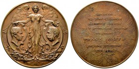  HISTORISCHE MEDAILLEN   ÖSTERREICH   HABSBURG   Franz Joseph 1848-1916   (D) AE-Medaille 1898, v. C. Waschmann. Auf die Jubiläumsausstellung anlässli...