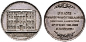  HISTORISCHE MEDAILLEN   STÄDTEMEDAILLEN   Wien   (D) AR-Medaille 1821, von I. Harnisch. Auf die Grundsteinlegung zur Nationalbank. Av.: Ansicht des B...