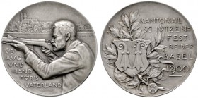  HISTORISCHE MEDAILLEN   SCHÜTZENMEDAILLEN   (Alphabetisch geordnet)   (D) Basel  AR-Medaille 1900, von Hans Frei. Auf das Kantonal-Schützenfest beide...