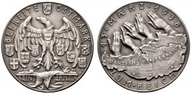  HISTORISCHE MEDAILLEN   SCHÜTZENMEDAILLEN   DEUTSCHLAND   Drittes Reich 1933-1945   (D) AR-Medaille 1938, von Karl Goetz. Auf den Anschluss Österreic...
