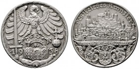  HISTORISCHE MEDAILLEN   SCHÜTZENMEDAILLEN   DEUTSCHLAND   Drittes Reich 1933-1945   (D) AR-Medaille 1938, von Karl Goetz. Auf die Stadt Nürnberg als ...