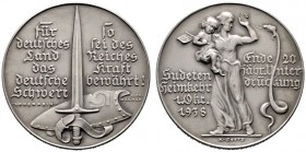  HISTORISCHE MEDAILLEN   SCHÜTZENMEDAILLEN   DEUTSCHLAND   Drittes Reich 1933-1945   (D) AR-Medaille 1938, von Karl Goetz. Auf die Annexion des Sudete...