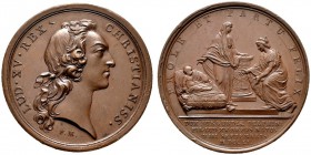  HISTORISCHE MEDAILLEN   SCHÜTZENMEDAILLEN   FRANKREICH   Ludwig XV. 1715-1774   (D) AE-Medaille 1751, von Francois J. Marteau. Auf die Geburt seines ...