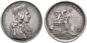  HISTORISCHE MEDAILLEN   SCHÜTZENMEDAILLEN   FRANKREICH   Ludwig XVI. 1774-1792   (D) AR-Medaille 1775, von B. Duvivier. Auf seine Salbung zu Reims. R...