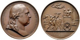  HISTORISCHE MEDAILLEN   SCHÜTZENMEDAILLEN   FRANKREICH   Ludwig XVIII. 1814-1824   (D) AE-Medaille 1814, von Andrieu und Brenet. Auf den Einzug in Pa...