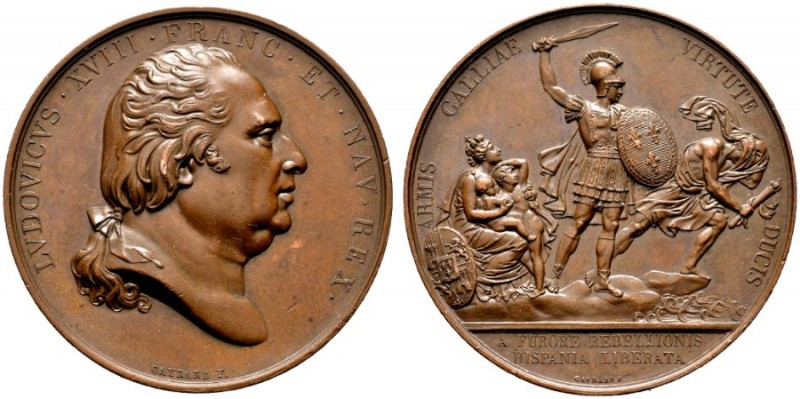  HISTORISCHE MEDAILLEN   SCHÜTZENMEDAILLEN   FRANKREICH   Ludwig XVIII. 1814-182...