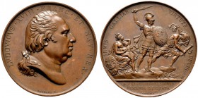  HISTORISCHE MEDAILLEN   SCHÜTZENMEDAILLEN   FRANKREICH   Ludwig XVIII. 1814-1824   (D) AE-Medaille o.J. (1823), Auf die Unterdrückung der revolutionä...
