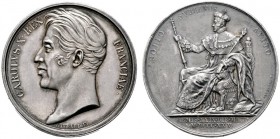  HISTORISCHE MEDAILLEN   SCHÜTZENMEDAILLEN   FRANKREICH   Karl X. 1824-1830   (D) AR-Medaille 1825, von Gayrard. Auf seine Krönung. Rv.: Karl X. im Kr...