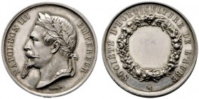  HISTORISCHE MEDAILLEN   SCHÜTZENMEDAILLEN   FRANKREICH   Napoleon III. 1852-1871   (D) Lot 2 Stk.: , a) AR- Medaille von Caque, herausgegeben von der...