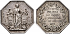  HISTORISCHE MEDAILLEN   SCHÜTZENMEDAILLEN   FRANKREICH   Paris   (D) AR-Medaille 1838, von Bovy. Auf die Eröffnung der Eisenbahnlinie von Paris nach ...