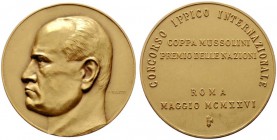  HISTORISCHE MEDAILLEN   SCHÜTZENMEDAILLEN   ITALIEN   Rom   (D) AU-Medaille 1926, v. P.Tailetti. Auf das internationale Pferderennen in Rom um den Mu...