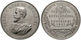  HISTORISCHE MEDAILLEN   SCHÜTZENMEDAILLEN   RUMÄNIEN   Karl I. 1881-1914   (D) AE-Medaille (versilbert) 1903, von Radivon-Carniol. Preismedaille der ...