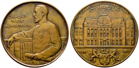  HISTORISCHE MEDAILLEN   SCHÜTZENMEDAILLEN   RUMÄNIEN   Karl I. 1881-1914   (D) AE-Medaille 1914, von H. Schwegerle. Auf die vor 20 Jahren erfolgte Er...