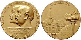  HISTORISCHE MEDAILLEN   SCHÜTZENMEDAILLEN   RUMÄNIEN   Karl II. 1930-1940   (D) AE-Medaille (vergoldet) 1933, auf die 50 Jahrfeier der rumänische Mas...