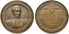  HISTORISCHE MEDAILLEN   SCHÜTZENMEDAILLEN   RUMÄNIEN   Karl II. 1930-1940   (D) AE-Medaille 1934, v. E.W.B. Auf die 100. Jahrfeier der Stadt ALEXANDR...