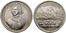  HISTORISCHE MEDAILLEN   SCHÜTZENMEDAILLEN   RUSSLAND   Peter I. 1696-1725   (D) AR-Medaille 1696, (spätere Prägung des 19. Jhdt.) Auf die Einnahme de...