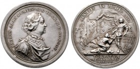  HISTORISCHE MEDAILLEN   SCHÜTZENMEDAILLEN   RUSSLAND   Peter I. 1696-1725   (D) AR-Medaille 1704, Chronogramm (spätere Prägung 19. Jhdt.) von S. Yudi...