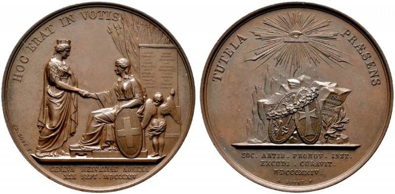  HISTORISCHE MEDAILLEN   SCHÜTZENMEDAILLEN   SCHWEIZ   Genf   (D) AE-Medaille 18...