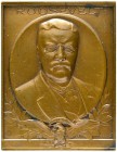  HISTORISCHE MEDAILLEN   UNGARN   USA   (D) Einseitige AE-Portraitplakette , von Theodor ROOSEVELT (1882-1945) von Mayer & Wilhelm, Stuttgart. Dm:39x5...