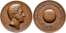  HISTORISCHE MEDAILLEN   PERSONENMEDAILLEN   HAIDINGER Wilhelm 1795-1871   (D) AE-Medaille 1856, von K. Lange. auf seine Tätigkeit als Direktor des Ge...