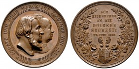  HISTORISCHE MEDAILLEN   PERSONENMEDAILLEN   MAUTNER MARKHOF, Adolf Ignatz, 1801-1889   (D) AE-Medaille 1881, von Anton Scharff. auf seine Goldene Hoc...