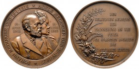  HISTORISCHE MEDAILLEN   PERSONENMEDAILLEN   MEDINGER, Johann 1821-1900   (D) AE-Medaille 1895, von Jauner. Auf die Goldene Hochzeit; Widmung seiner K...