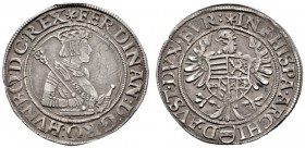  RÖMISCH DEUTSCHES REICH   Ferdinand I. 1521-1564   (D) 1/4 Taler o.J., Wien; Av. winz. Schrötlingsriß bei 8 Uhr f.s.sch.