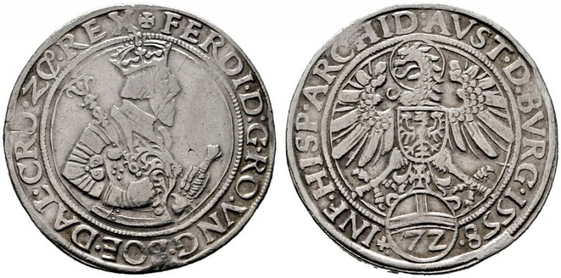  RÖMISCH DEUTSCHES REICH   Ferdinand I. 1521-1564   (E) Taler zu 72 Kreuzer 1558...