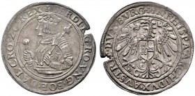  RÖMISCH DEUTSCHES REICH   Ferdinand I. 1521-1564   (D) 1/2 Taler o.J., Hall; Linksbüste Schrötlingsfehler im Rand vzgl.+