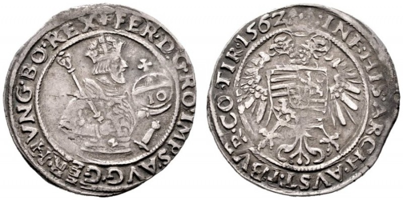 RÖMISCH DEUTSCHES REICH   Ferdinand I. 1521-1564   (E) 10 Kreuzer 1562, Hall; m...