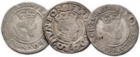  RÖMISCH DEUTSCHES REICH   Ferdinand I. 1521-1564   (D) Lot 3 Stk.: Groschen 1556 (2x) und 1557, Hall sch.