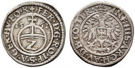  RÖMISCH DEUTSCHES REICH   Ferdinand I. 1521-1564   (D) 2 Kreuzer 1561, Hall s.sch.