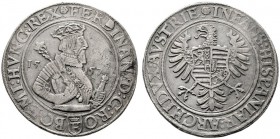  RÖMISCH DEUTSCHES REICH   Ferdinand I. 1521-1564   (E) Taler 1557, Prag; min. korrodiert s.sch.