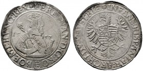  RÖMISCH DEUTSCHES REICH   Ferdinand I. 1521-1564   (D) Taler 1557, Prag; Leichter Fundbelag, Büste leicht bearbeitet, kl. Zainende s.sch.
