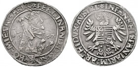  RÖMISCH DEUTSCHES REICH   Ferdinand I. 1521-1564   (D) Taler 1557, Kuttenberg; leicht rissiger Schrötling s.sch.