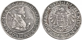  RÖMISCH DEUTSCHES REICH   Ferdinand I. 1521-1564   (D) Taler 1557, Joachimstal; Münzmeister Puellacher Hal:114 f.s.sch.