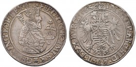 RÖMISCH DEUTSCHES REICH   Ferdinand I. 1521-1564   (D) Guldentaler 1563, Joachimstal; Münzmeister: Puellacher, getilgte Wertzahl Hal:143 f.s.sch.