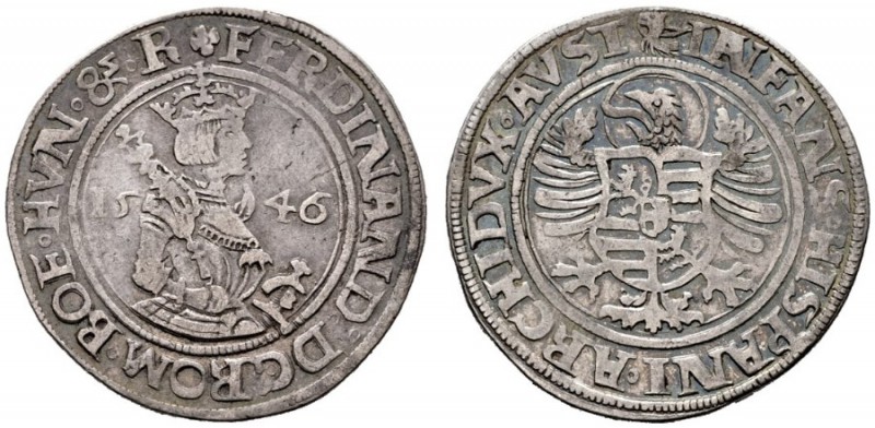  RÖMISCH DEUTSCHES REICH   Ferdinand I. 1521-1564   (D) 1/2 Taler 1546, Joachims...