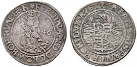  RÖMISCH DEUTSCHES REICH   Ferdinand I. 1521-1564   (D) 1/2 Taler 1546, Joachimstal; Münzmeister:Puellacher Hal:125 var. f.s.sch.