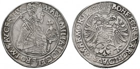  RÖMISCH DEUTSCHES REICH   Maximilian II. 1564-1576   (E) Guldentaler 1568, Prag; Av. min. Kratzer  R s.sch.