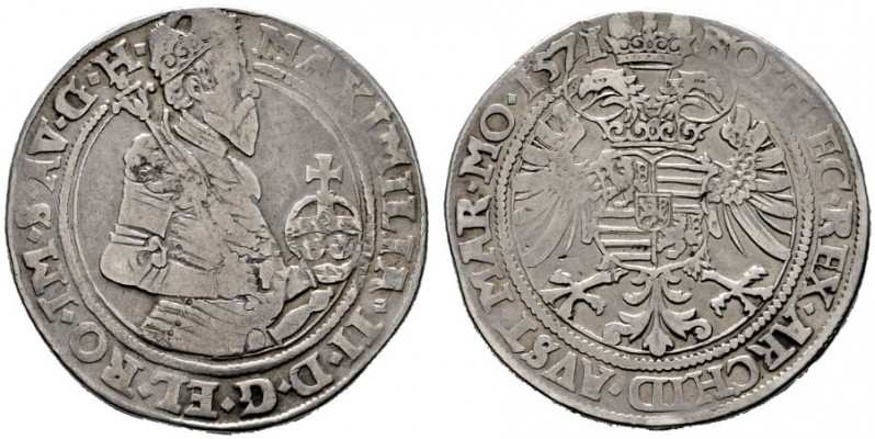  RÖMISCH DEUTSCHES REICH   Maximilian II. 1564-1576   (D) Guldentaler 1571, Kutt...