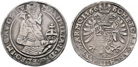  RÖMISCH DEUTSCHES REICH   Maximilian II. 1564-1576   (E) Guldentaler 1566, Kuttenberg s.sch.