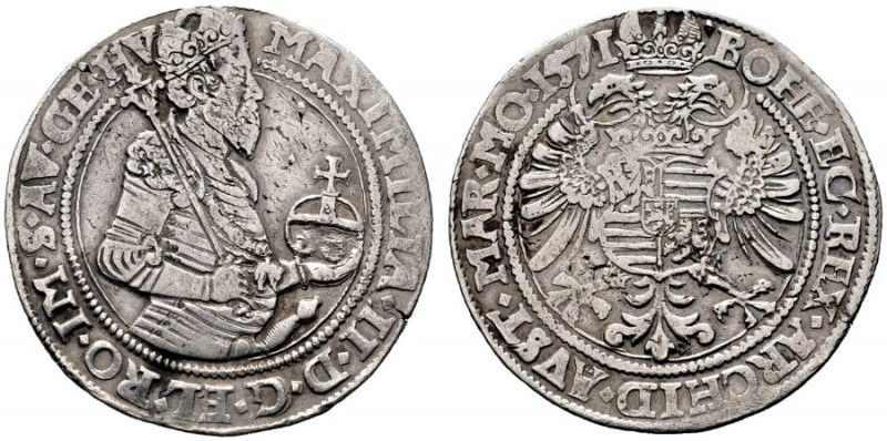  RÖMISCH DEUTSCHES REICH   Maximilian II. 1564-1576   (E) Guldentaler 1571, Kutt...