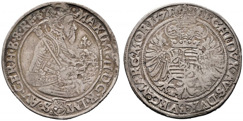  RÖMISCH DEUTSCHES REICH   Maximilian II. 1564-1576   (D) Guldentaler 1571, Joac...