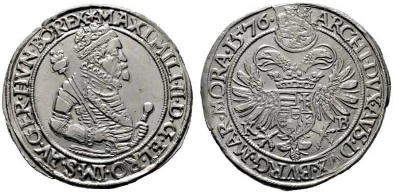  RÖMISCH DEUTSCHES REICH   Maximilian II. 1564-1576   (E) 1/2 Taler 1576 KB, Kre...