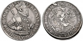  RÖMISCH DEUTSCHES REICH   Erzherzog Ferdinand 1564-1595   (E) Doppeltaler o.J., Hall; Laufender Adler Rv. üblicher Stempelfehler s.sch.