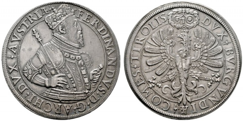  RÖMISCH DEUTSCHES REICH   Erzherzog Ferdinand 1564-1595   (D) Doppeltaler o.J.,...
