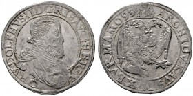  RÖMISCH DEUTSCHES REICH   Rudolf II. 1576-1612   (E) Taler 1593, Wien; min. Prägeschwäche  R vzgl.